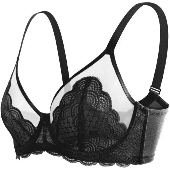 Plus Size Lace Minimizer Bra Full Coverage Support for Large Bust